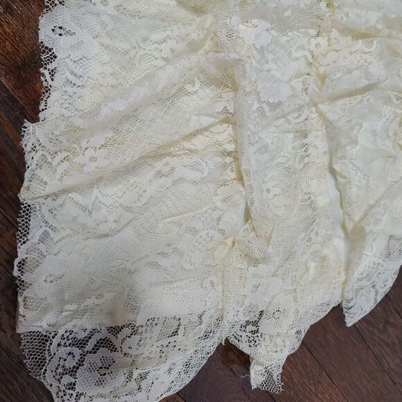 Vintage Judith March Cream Ruffled Lace Boho Tank Top - Picture 7 of 10